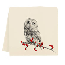 Load image into Gallery viewer, Winter Owl Tea Towel