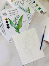 Load image into Gallery viewer, Lily of the Valley Watercolor Kit | May Birth Month Flower