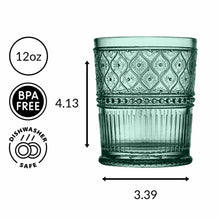 Load image into Gallery viewer, Claro Dark Green Double Old Fashion, Set of 4