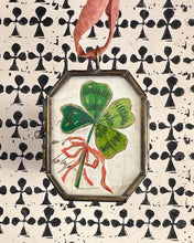 Load image into Gallery viewer, Clover with Bow ~ Art Locket Ornament Garden Handmade 