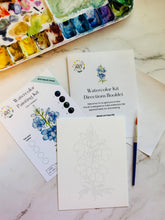 Load image into Gallery viewer, Larkspur Watercolor Kit | July Birth Month Flower