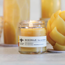 Load image into Gallery viewer, Apothecary Glass Candle – 100% Pure Beeswax – 25 Hour Burn