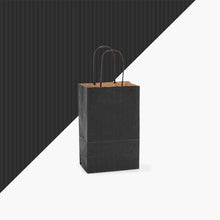 Load image into Gallery viewer, Recycled Shadow Stripe Kraft Paper Retail Shopping Bags: French Blue / 100 Pack / Cub 8x4.75x10.5"