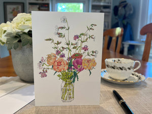 Peonies & Catchflies - card