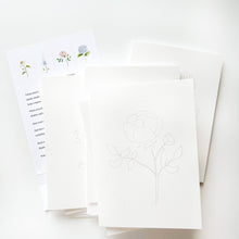 Load image into Gallery viewer, Garden flowers paintable notecards