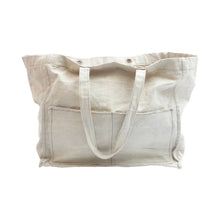Load image into Gallery viewer, Distressed Canvas Tote: Cream