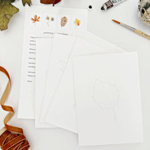 Load image into Gallery viewer, Fall leaves paintable notecards