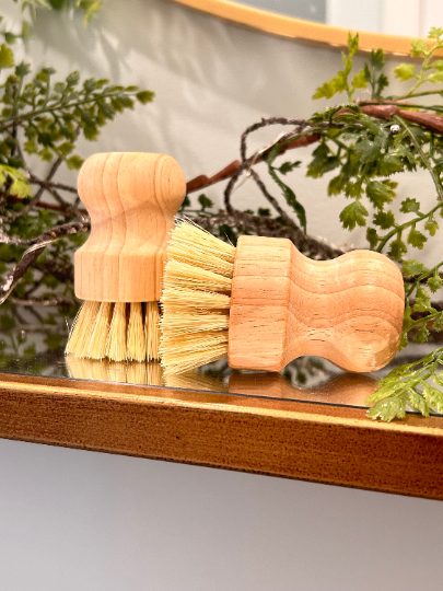 plant pot cleaning brush Bamboo Palm Brush