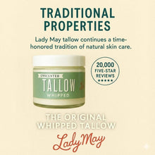 Load image into Gallery viewer, Unscented Whipped Tallow – All-Natural Moisturizer | Pure Beef Tallow Cream for Face &amp; Body |Lady May Handmade, Preservative-Free Skincare: 9oz