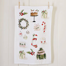 Load image into Gallery viewer, Classic christmas cotton tea towel
