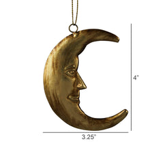 Load image into Gallery viewer, Moon Face Ornament, Antique Gold