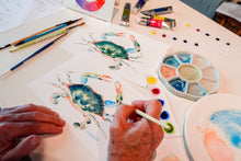 Load image into Gallery viewer, Watercolor Art Kit- Blue Claw Crab