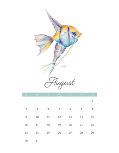 2026 Watercolor Coastal Creatures wall calendar