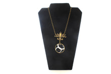 Load image into Gallery viewer, Antique Gold Victorian Monocle Magnify Glass Necklaces, each: Fleur De Lis Monocle Necklace