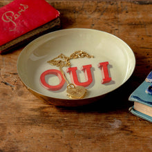 Load image into Gallery viewer, Round Enamel Tray - Oui
