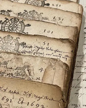 Load image into Gallery viewer, Original 1600s Stamped Antique French Script Document Pages