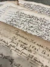 Load image into Gallery viewer, Set of 3 Original 1600s French Script Pages