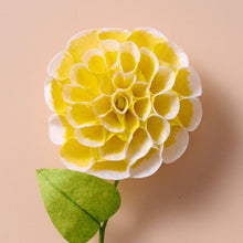 Load image into Gallery viewer, Silk Paper Dahlia Flowers - Yellow