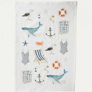 Seaside tea towel