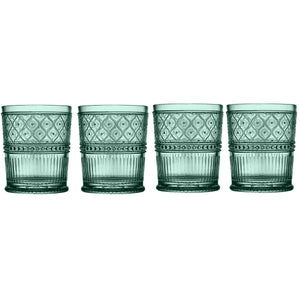 Claro Dark Green Double Old Fashion, Set of 4