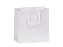 Load image into Gallery viewer, Matte Paper Cord Handle Gift Bags: Aqua Matte / 100 Pack / Cub 8x4x10"
