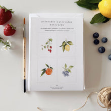 Load image into Gallery viewer, Fruit paintable notecards