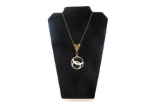 Load image into Gallery viewer, Antique Gold Victorian Monocle Magnify Glass Necklaces, each: Fleur De Lis Monocle Necklace