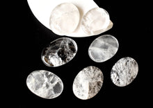 Load image into Gallery viewer, Palm Stone | Crystal Quartz |Thumb Crystal | Pocket Gemstone: Flat Back Side(Flat Stone)