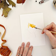 Load image into Gallery viewer, Fall leaves paintable notecards