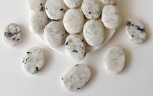 Load image into Gallery viewer, Palm Stone | Rainbow Moonstone | Thumb Crystal | Pocket Gems: Thumb Indent (Worry Stone)