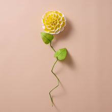 Load image into Gallery viewer, Silk Paper Dahlia Flowers - Yellow