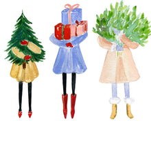 Load image into Gallery viewer, Holiday Getting Ready for the Holidays White Hand Towel