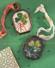 Load image into Gallery viewer, Clover with Bow ~ Art Locket Ornament Garden Handmade 