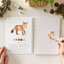 Load image into Gallery viewer, Woodland watercolor workbook