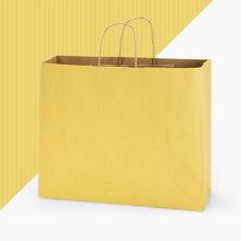 Load image into Gallery viewer, Recycled Shadow Stripe Kraft Paper Retail Shopping Bags: French Blue / 100 Pack / Cub 8x4.75x10.5"