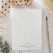 Load image into Gallery viewer, Gingerbread paintable notecards