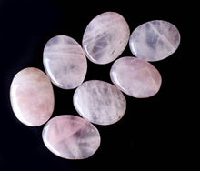 Load image into Gallery viewer, Palm Stone | Rose Quartz | Thumb Crystal | Pocket Gemstone: Flat Back Side(Flat Stone)