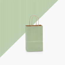 Load image into Gallery viewer, Recycled Shadow Stripe Kraft Paper Retail Shopping Bags: French Blue / 100 Pack / Cub 8x4.75x10.5"