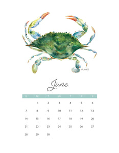 2026 Watercolor Coastal Creatures wall calendar