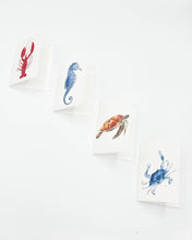 Load image into Gallery viewer, "Lobster" mini coastal enclosure card &amp; envelope watercolor