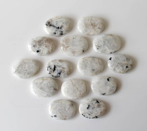 Palm Stone | Rainbow Moonstone | Thumb Crystal | Pocket Gems: Thumb Indent (Worry Stone)