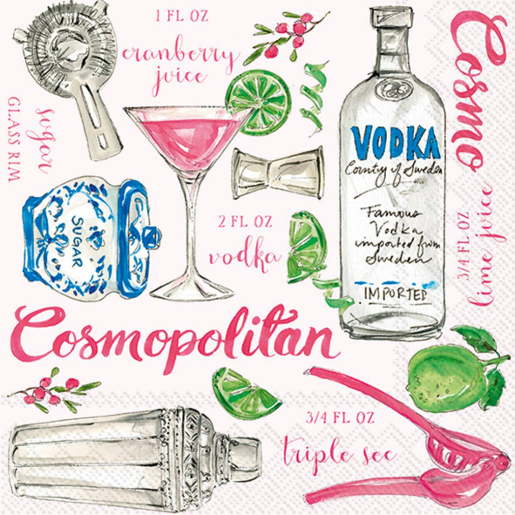 Paper Cocktail Napkins Pack of 20 Cosmopolitan