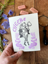 Load image into Gallery viewer, Cheers Frog! Letterpress greeting card