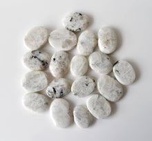 Load image into Gallery viewer, Palm Stone | Rainbow Moonstone | Thumb Crystal | Pocket Gems: Thumb Indent (Worry Stone)
