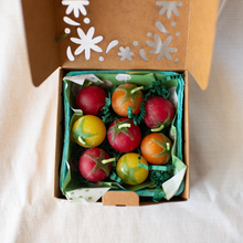 Load image into Gallery viewer, Cherry Tomato Beeswax Birthday Candles 8-count