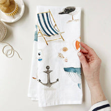 Load image into Gallery viewer, Seaside tea towel