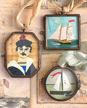 Load image into Gallery viewer, Small Sail ~ Art Locket Ornament Nautical Boat Handmade 