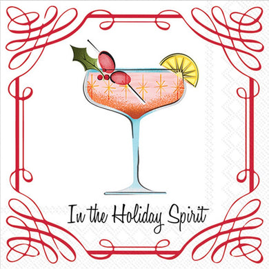 Paper Cocktail Napkins Pk/20 Holiday Spirit Christmas