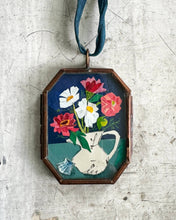 Load image into Gallery viewer, Zinnia &amp; Shell ~ Art Locket Ornament Garden Handmade