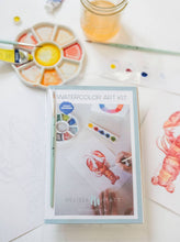 Load image into Gallery viewer, Watercolor Art Kit- Paint a Coastal Red Lobster DIY